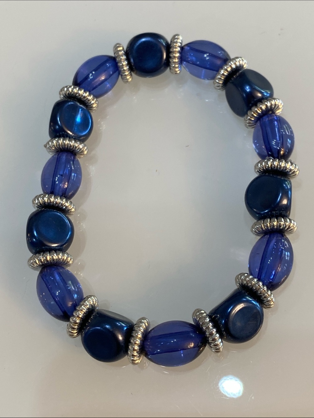 Blue stretchy bracelet